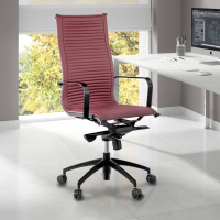 Design bureaustoel Brenton, hoge rugleuning, zwarte structuur, kunstleer