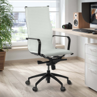 Design bureaustoel Brenton, hoge rugleuning, zwarte structuur, kunstleer