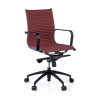 Design bureaustoel Brenton, lage rugleuning, zwarte structuur, kunstleer