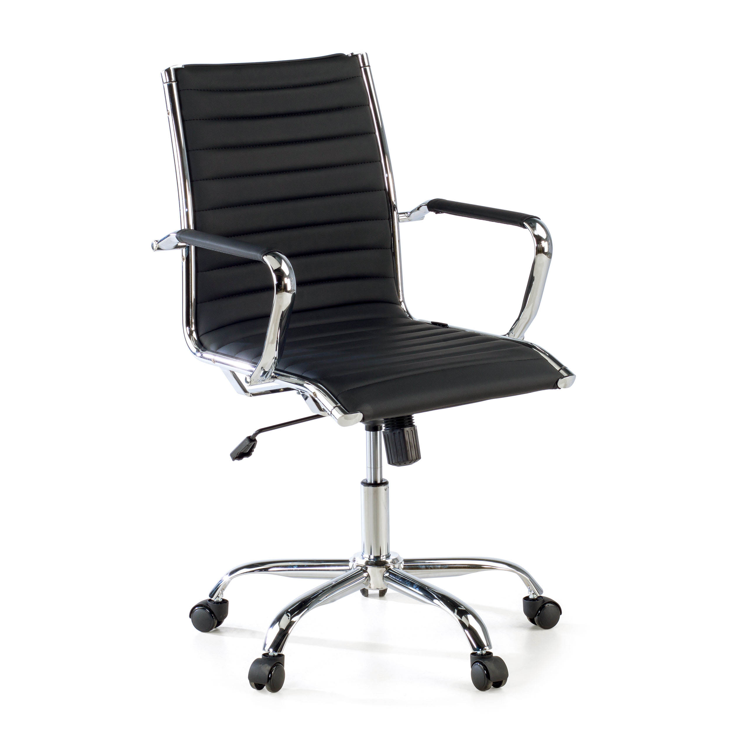 Design bureaustoel Vogue, verchroomd frame, lage rugleuning