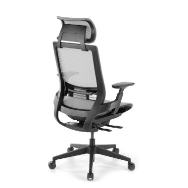 bureaustoel grijs apollo netstof mesh 3d verstelbare armleuningen lumbale steun hoofdsteun 8