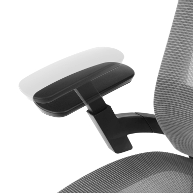 bureaustoel grijs apollo netstof mesh 3d verstelbare armleuningen lumbale steun hoofdsteun 5