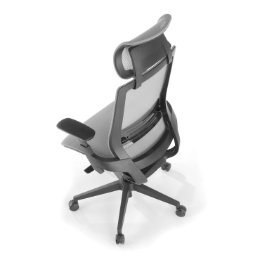 bureaustoel grijs apollo netstof mesh 3d verstelbare armleuningen lumbale steun hoofdsteun 10