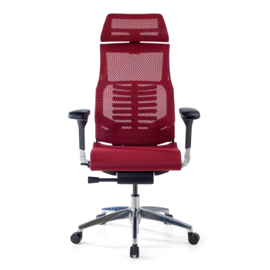ergonomische bureaustoel rood zwarte structuur netstof mesh 5d verstelbare armleuningen lumbale steun hoofdsteun 3