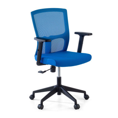 draaistoel blauw pivot netstof mesh 1d verstelbare armleuningen 1