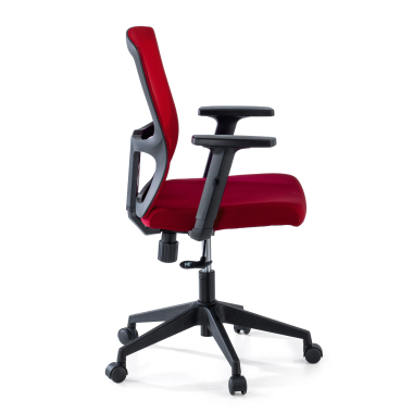 draaistoel rood pivot netstof mesh 1d verstelbare armleuningen 4