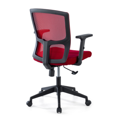 draaistoel rood pivot netstof mesh 1d verstelbare armleuningen 5