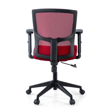 draaistoel rood pivot netstof mesh 1d verstelbare armleuningen 6