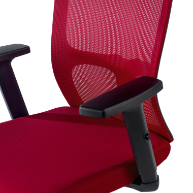 draaistoel rood pivot netstof mesh 1d verstelbare armleuningen 9
