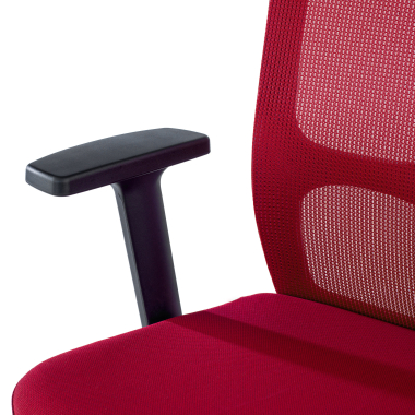 draaistoel rood pivot netstof mesh 1d verstelbare armleuningen 8