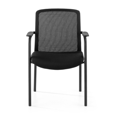 bezoekersstoel zwart siena netstof mesh vaste armleuningen 3