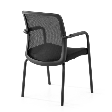 bezoekersstoel zwart siena netstof mesh vaste armleuningen 5