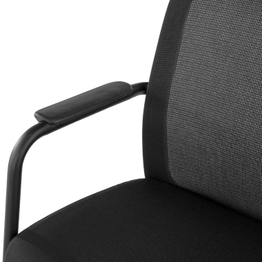 bezoekersstoel zwart siena netstof mesh vaste armleuningen 8