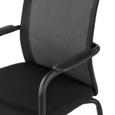 bezoekersstoel zwart siena netstof mesh vaste armleuningen 9