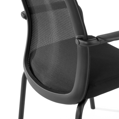bezoekersstoel zwart siena netstof mesh vaste armleuningen 10