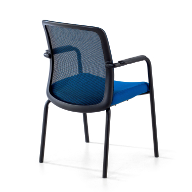 bezoekersstoel blauw siena netstof mesh vaste armleuningen 5