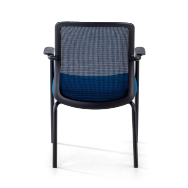 bezoekersstoel blauw siena netstof mesh vaste armleuningen 6