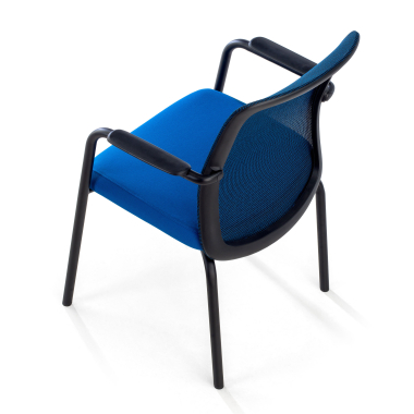 bezoekersstoel blauw siena netstof mesh vaste armleuningen 7