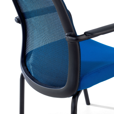 bezoekersstoel blauw siena netstof mesh vaste armleuningen 10
