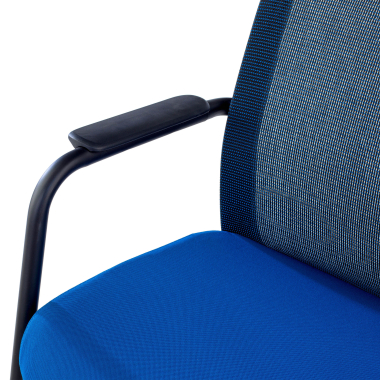 bezoekersstoel blauw siena netstof mesh vaste armleuningen 8