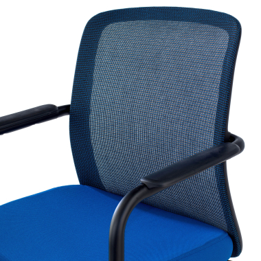 bezoekersstoel blauw siena netstof mesh vaste armleuningen 9