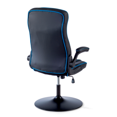 gamestoel blauw kunstleder opklapbare armleuningen 8