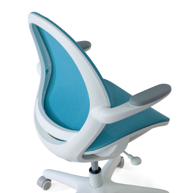 kinderbureaustoel blauw ergokid netstof mesh opklapbare armleuningen 5