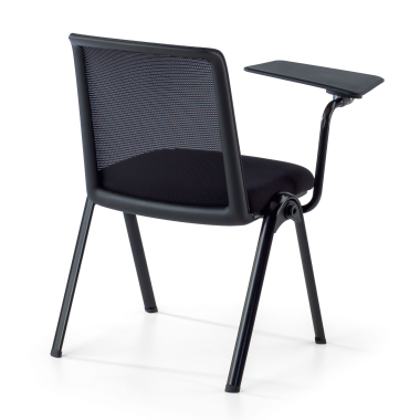 stoel met schrijfblad zwart bureau standaard netstof mesh zonder armleuningen 11