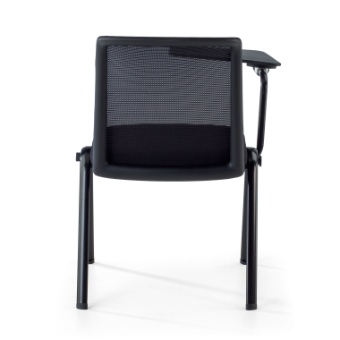 stoel met schrijfblad zwart bureau standaard netstof mesh zonder armleuningen 12
