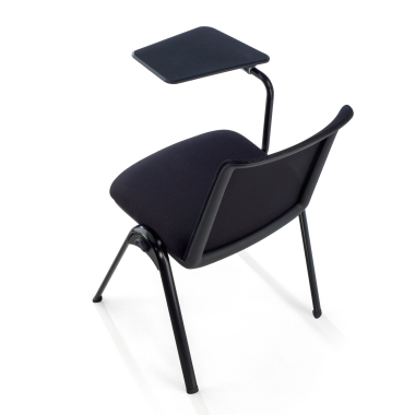 stoel met schrijfblad zwart bureau standaard netstof mesh zonder armleuningen 13