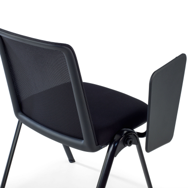 stoel met schrijfblad zwart bureau standaard netstof mesh zonder armleuningen 8