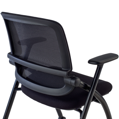 stoel met schrijfblad zwart stoel met wielen netstof mesh beweegbare armleuningen 11