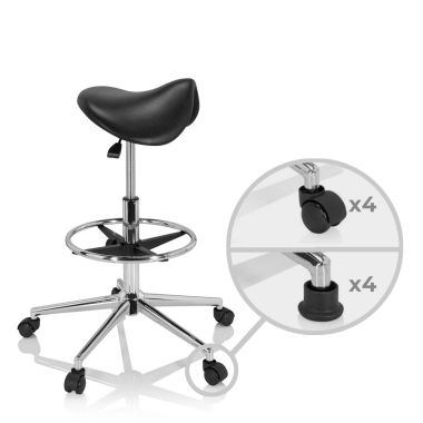 werkkruk zwart ergonomisch kunststof zonder armleuningen 4