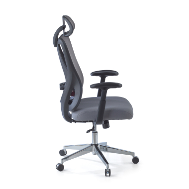 ergonomische bureaustoel grijs matrix netstof mesh beweegbare armleuningen lumbale steun hoofdsteun 7