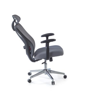 ergonomische bureaustoel grijs matrix netstof mesh beweegbare armleuningen lumbale steun hoofdsteun 4