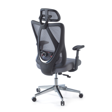 ergonomische bureaustoel grijs matrix netstof mesh beweegbare armleuningen lumbale steun hoofdsteun 8