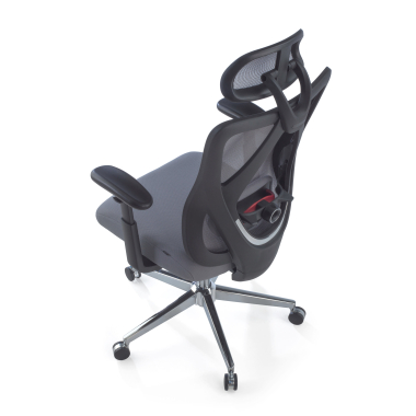 ergonomische bureaustoel grijs matrix netstof mesh beweegbare armleuningen lumbale steun hoofdsteun 9