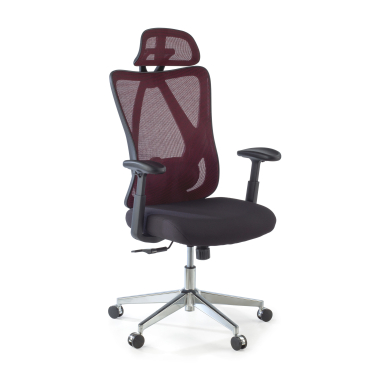 ergonomische bureaustoel rood matrix netstof mesh beweegbare armleuningen lumbale steun hoofdsteun 1