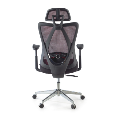ergonomische bureaustoel rood matrix netstof mesh beweegbare armleuningen lumbale steun hoofdsteun 6