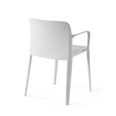 vergaderstoel wit loop kunststof vaste armleuningen 9