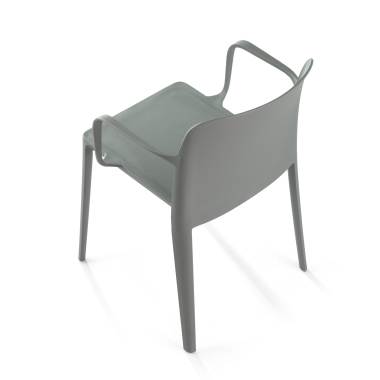 vergaderstoel groen loop kunststof vaste armleuningen 8