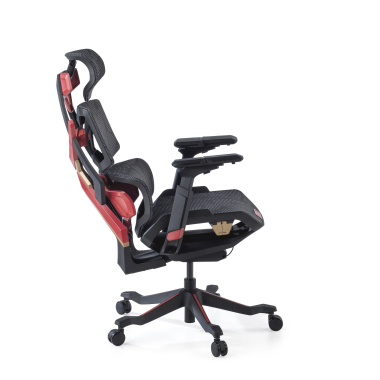 gamestoel rood dragonlord netstof mesh 6d verstelbare armleuningen lumbale steun hoofdsteun 8