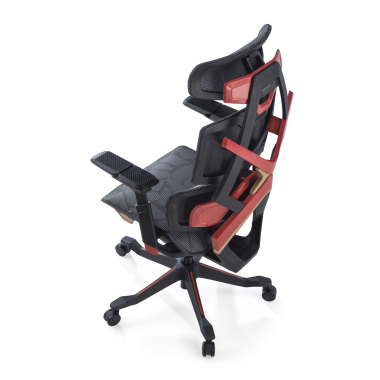 gamestoel rood dragonlord netstof mesh 6d verstelbare armleuningen lumbale steun hoofdsteun 10