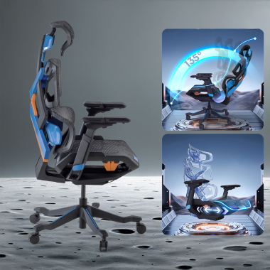 gamestoel lila dragonlord netstof mesh 6d verstelbare armleuningen lumbale steun hoofdsteun 4