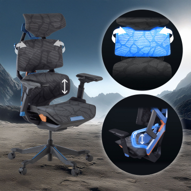 gamestoel lila dragonlord netstof mesh 6d verstelbare armleuningen lumbale steun hoofdsteun 6