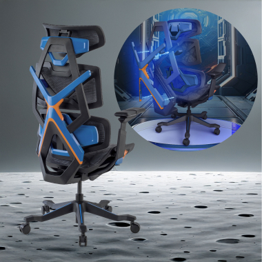 gamestoel lila dragonlord netstof mesh 6d verstelbare armleuningen lumbale steun hoofdsteun 7