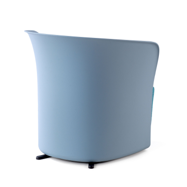 wachtkamerstoel blauw duomo stof vaste armleuningen 8