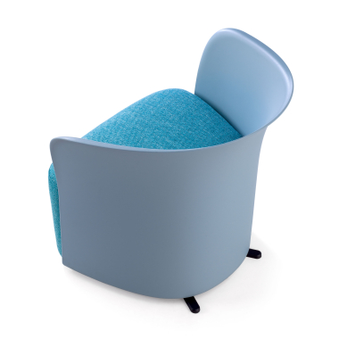wachtkamerstoel blauw duomo stof vaste armleuningen 5