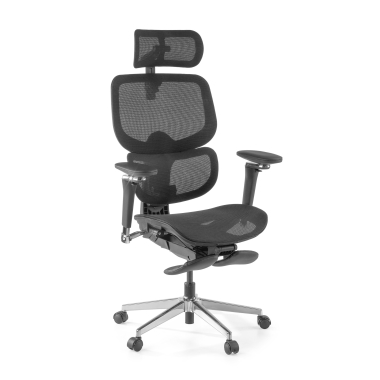 ergonomische bureaustoel zwart erghos x2 netstof mesh 5d verstelbare armleuningen dubbele lumbale steun hoofdsteun uitschuifbare voetensteun 10