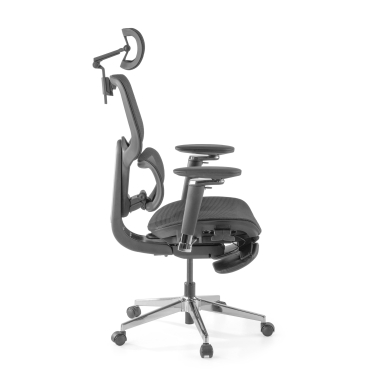 ergonomische bureaustoel zwart erghos x2 netstof mesh 5d verstelbare armleuningen dubbele lumbale steun hoofdsteun uitschuifbare voetensteun 11